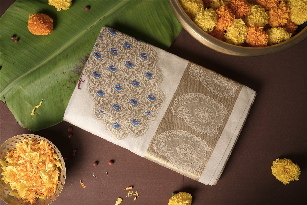 Premium Kalyani Kasavu Saree - Tissue Silk - SAREES - WOMAN | Trida Fashion